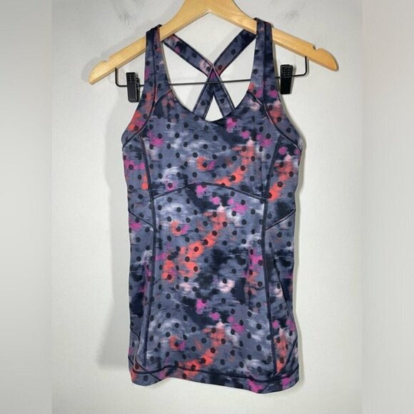 Lululemon Kanto Catch Me Tank Windy Blooms Regal Plum Multi size 6 - Picture 7 of 9